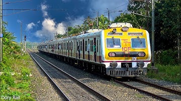 ICF MEDHA EMU local train entered through sharp curve | skipped with high-speed acceleration
