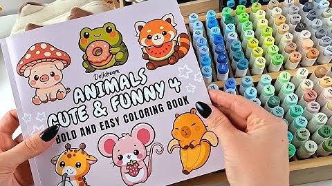ASMR Coloring my Own Coloring Book 4 | Animals Cute & Funny