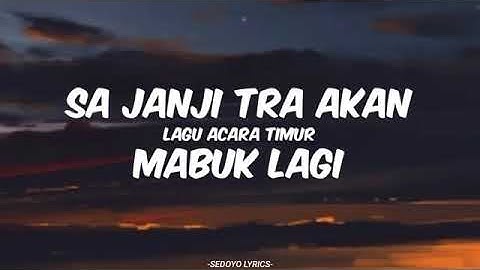 Sa Janji Tra Akan Mabuk Lagi - Lagu Acara Timur Terbaru ( Lirik ) Viral Di TikTok
