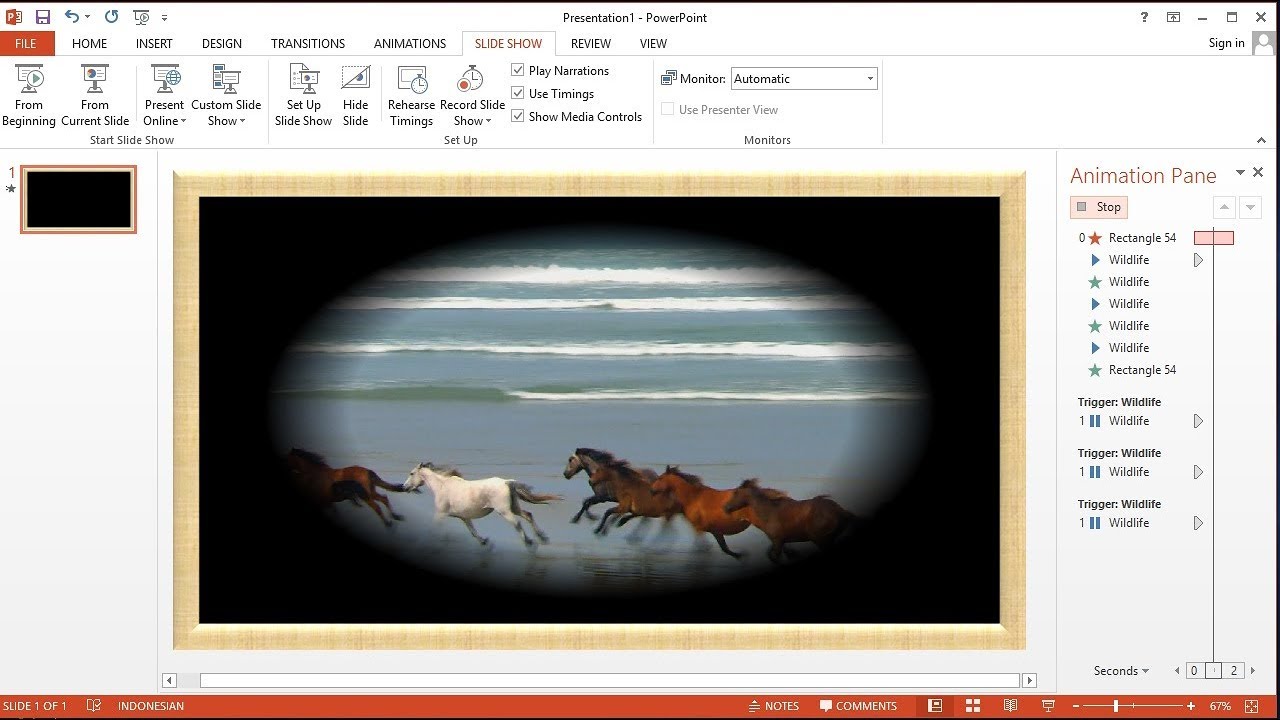 Belajar Powerpoint  2013 Cara  Membuat  Animasi  Frame Video 