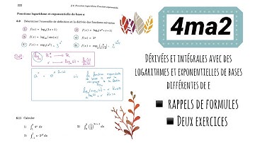 4ma2- Dérivée et intégrale d’un log et d’une exponentielle en base autre que e