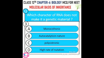 neet biology molecular basis of inheritance mcq for neet 2022