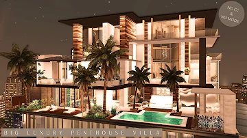 Big Luxury Penthouse Villa (No CC) Sims 4 Stop Motion Build & Interior
