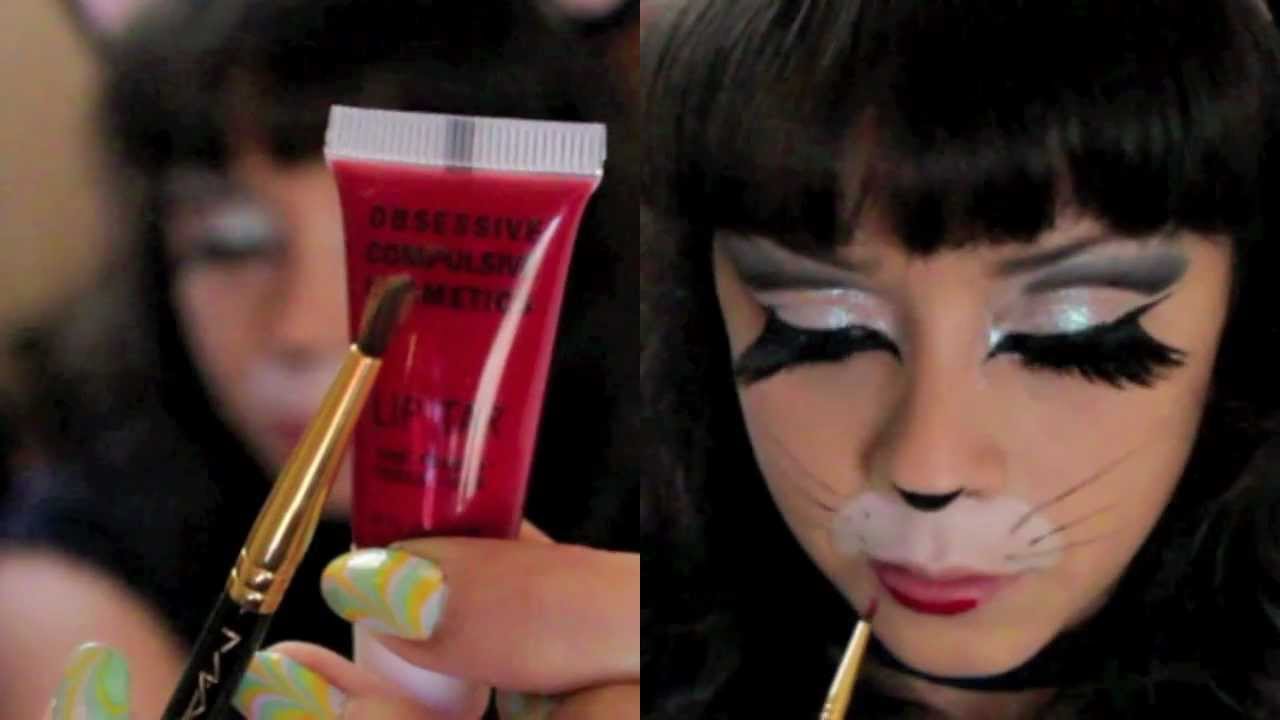 Pin Up Kitty Cat Halloween Makeup Tutorial YouTube