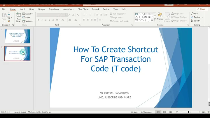 How To Create Shortcut For SAP Transaction Code (T Code)