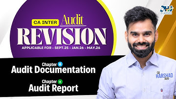 CA Inter Audit | Chapter 6 & 8 Audit Documentation & Audit Report Part 1 Revision by CA Harshad Jaju