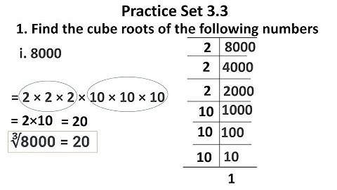 practice set 3.3/ 3.indices and cube root/ 8th class/ Question no 1/part 1