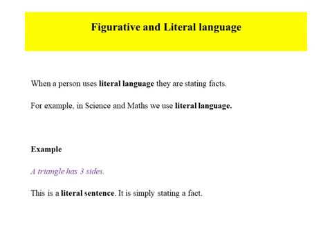 figurative and literal language youtube literal language
