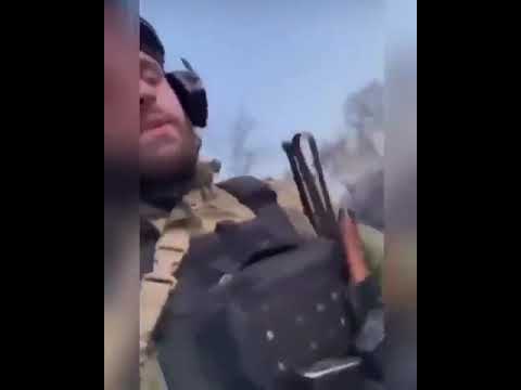 Chechen TikTok soldier being surprised by the impact of a Ukrainian ...