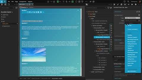 Creating an animated accordion component with Pinegrow Interactions
