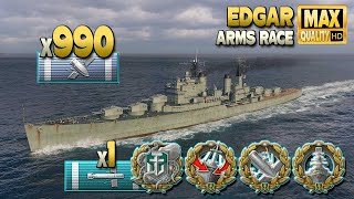 Cruiser Edgar: 1,8sec power reload in action - World of Warships