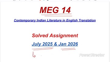 MEG 14 Solved Assignment 2025-2026 | MEG 14 Solved Assignment 2026 | MA English Assignment MEG 14