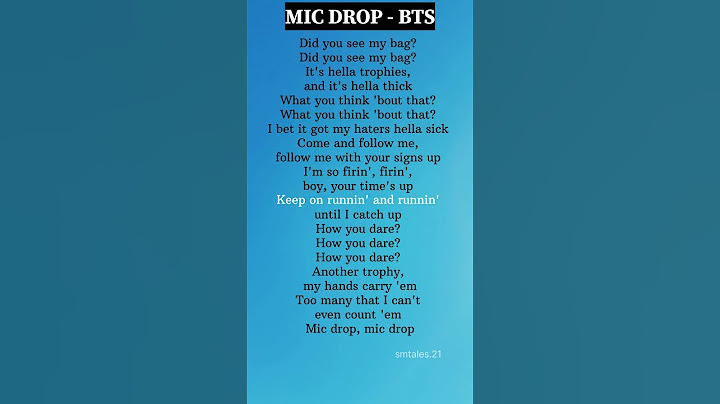 'Mic Drop' lyrics - @BTS @SteveAoki  #lyrics #song #bts #btsarmy