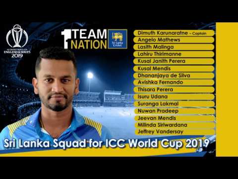 Sri Lanka Squad For Icc Cricket World Cup 2019