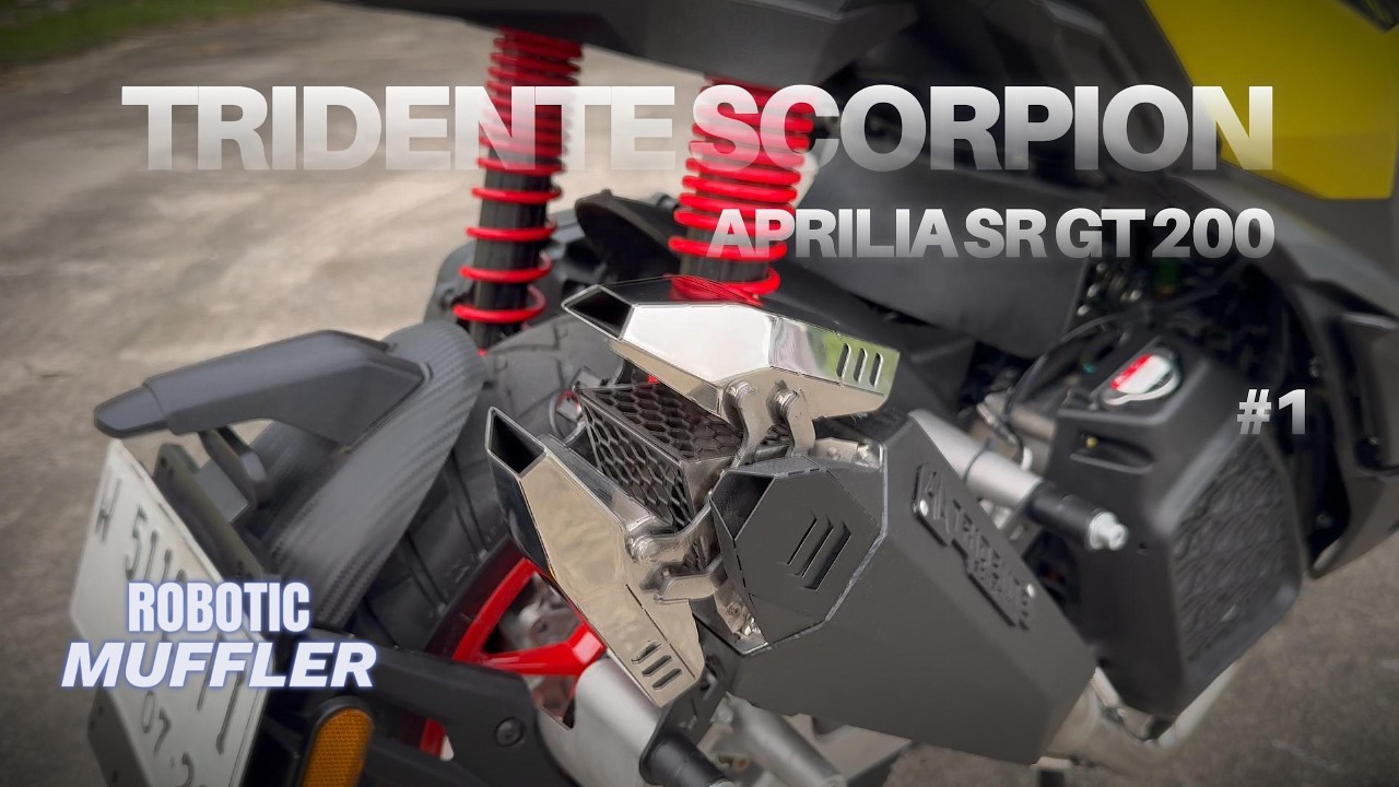 Tridente Scorpion Robotic Exhaust on Aprilia SR GT 200