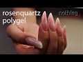rosenquarz russian almond polygel - naildesign