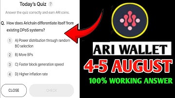 Ari Wallet Today Quiz 4-5 August | Ari Wallet Quiz Today |Arichain Wallet Quiz Answers Today |Xenea