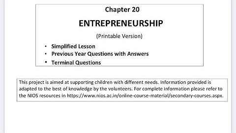 Nios business studies |chapter 20| entrepreneurship |previous year questions with answers secondary