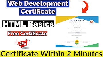 Web Development Free Course With Free Certificate | HTML Basics Free Certificate