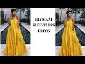 DIY MAXI  DRESS TUTORIAL.  Sleeveless dress with ruffled hem.