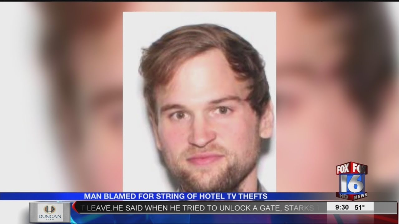 Man Caught on Camera Stealing TVs from Hotels - YouTube