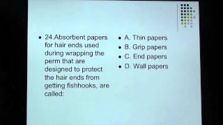 (25) Cosmetology: Perm Test questions for state board written exam