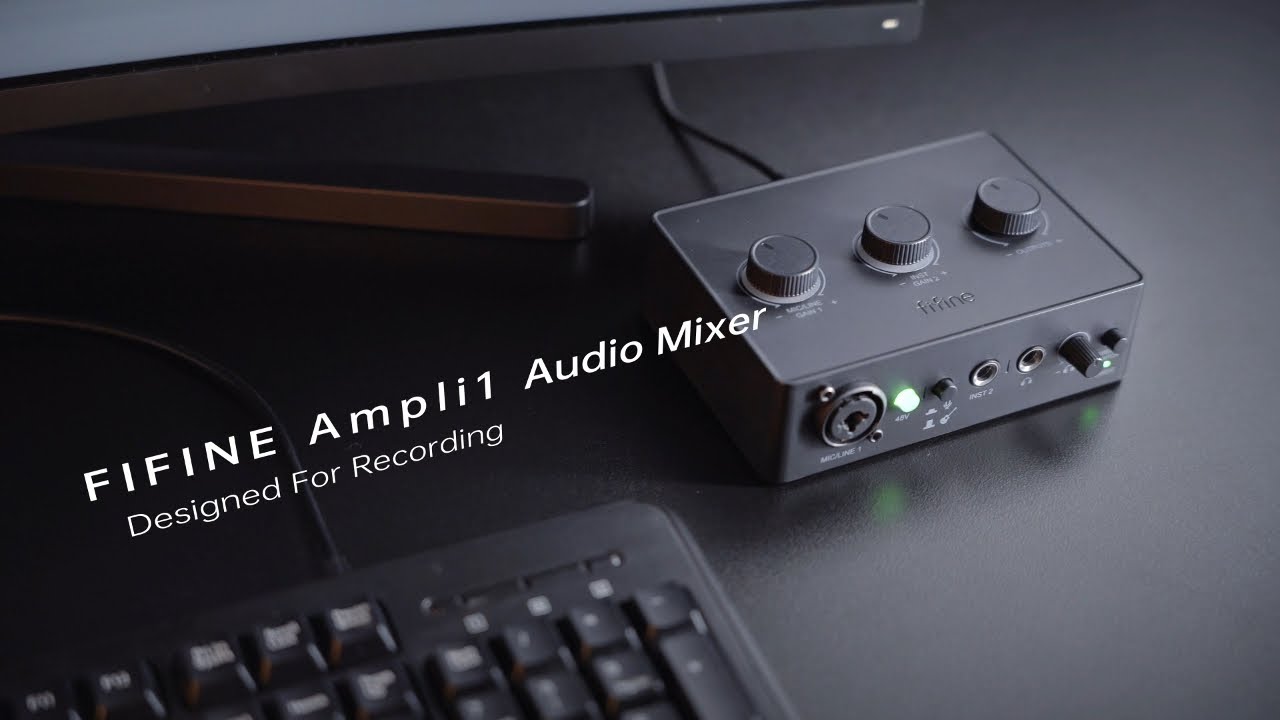 video Fifine Sc1 Usb Mixer With 48V Phantom Power