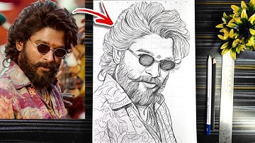Pushpa 2 Allu Arjun Drawing Outline, Allu Arjun Face Drawing, Step By Step Tutorial With Grid Method