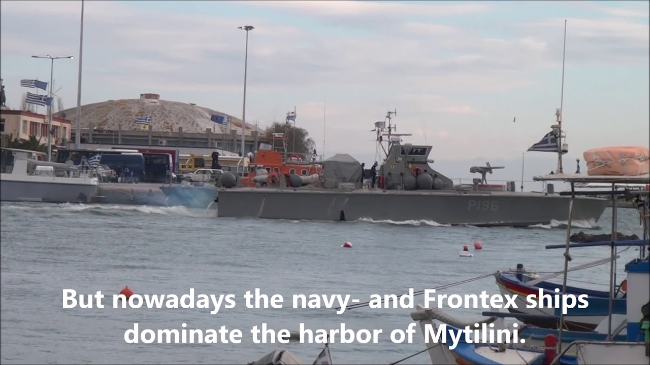 The militarization of the EU  border on Lesvos.