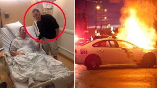 Полицейский "умолял" о помощи, сидя в горящей машине! Он и подумать не мог, КТО его спасет...