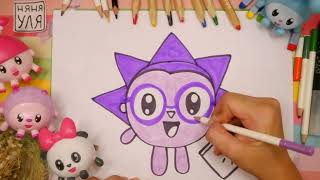 Как рисовать ЕЖИКА из мультика МАЛЫШАРИКИ | Няня Уля - Уроки рисования для детей