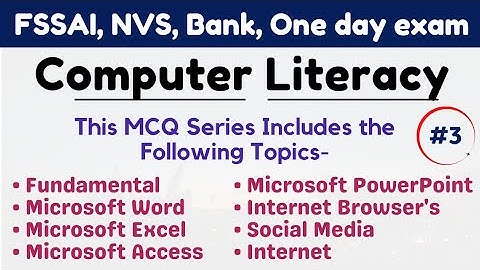 Computer Literacy Quiz 03 | FSSAI | NVS | BANK | Computer MCQs | Computer Quiz #dailydose