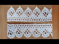 Кайма №3 крючком Crochet border Вязание каймы Crochet lace Ленточное кружево.