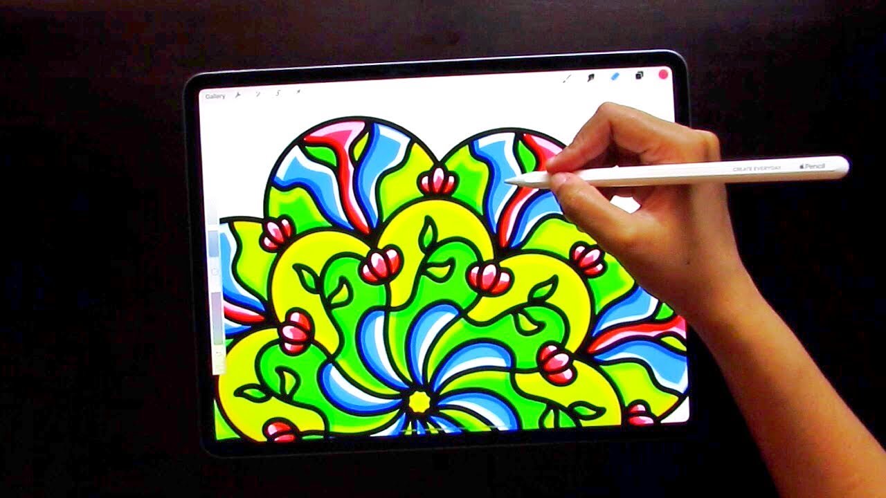 iPad Pro doodles • Drawing a mandala on Procreate using the Symmetry tool
