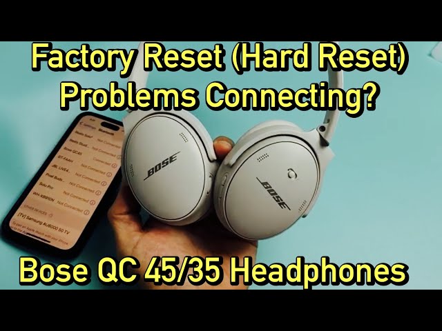 tigger kirurg Silicon Bose QC 45/35 Headphones: How to Factory Reset (Hard Reset) | Fix  Connecting Problems - YouTube