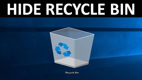 How to hide recycle bin? Hide Recycle Bin from desktop.