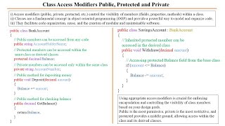 2 minutes understanding C# Class Access Modifiers Public, Protected and Private