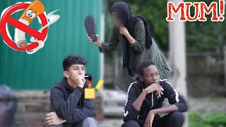 Smoking Prank On Mum Slapped جگەرە كێشان لای دایكم