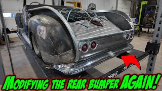 Cutting up our rear bumper AGAIN! But I think the results are worth it.