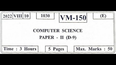 XII HSCJULY 2022 Computer Science-II Question Paper Solution #hsc #computerscience #maharashtraboard