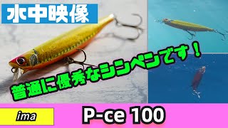 【水中映像】ピース100はフリフリ動く特にイナッコパターンで活躍するシーバス用シンキングペンシル!【アムズデザイン】