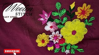 DIY Woolen Flower Stitching Tutorial||Mastering Woolen Flower Stitching:StepbyStep Tutorial.