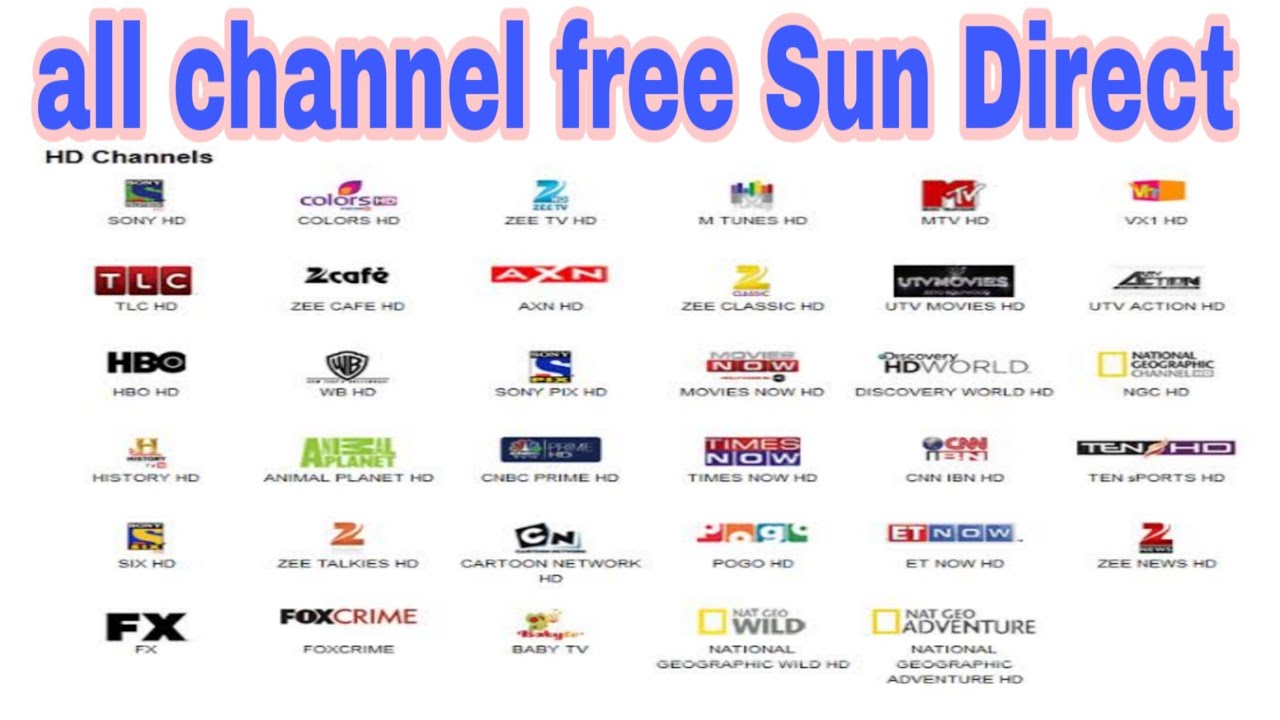 DD free Dish all channel FTA#sun direct# independent TV - YouTube