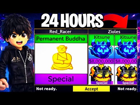 Trading permanent budha for 24 hours 🥶|blox fruit 🍑| #roblox #bloxfurit