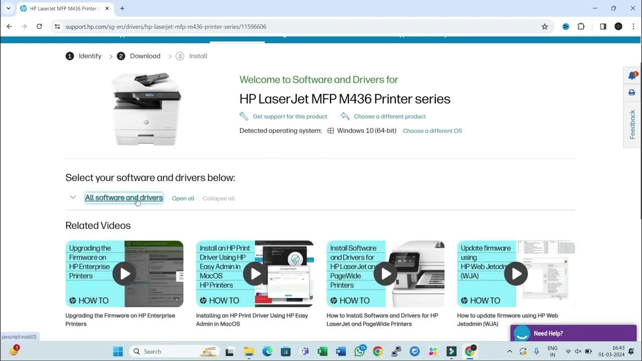 hp laserjet mfp m436n/m436 installation steps by step printer