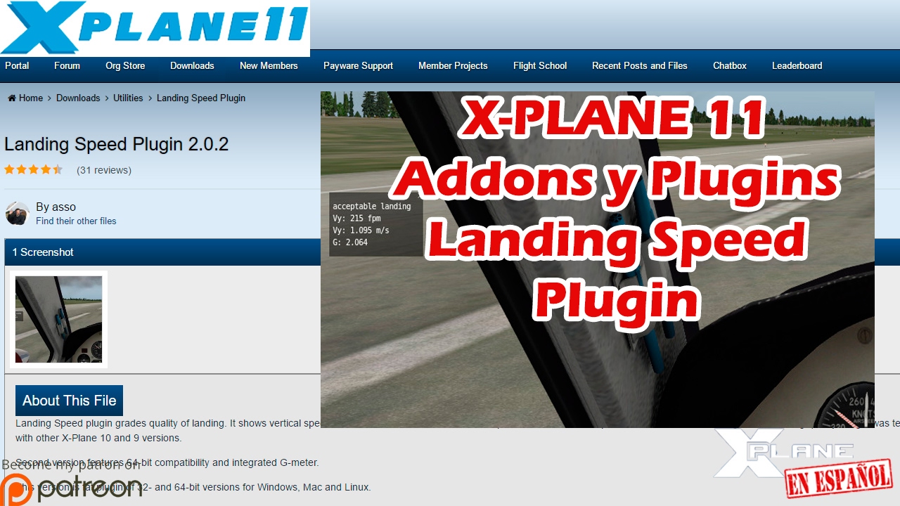XPlane 11 Addons y Plugins Landing Speed plugin YouTube