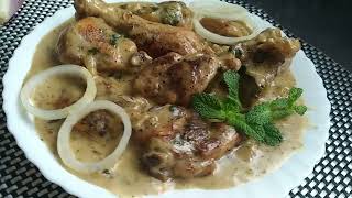 Chicken Fricassee | Quick French Chicken Stew recipe | Creamy White sauce chicken