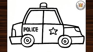 How to Draw A Police Car Easy Step by Step | Arshaka Cute Drawing