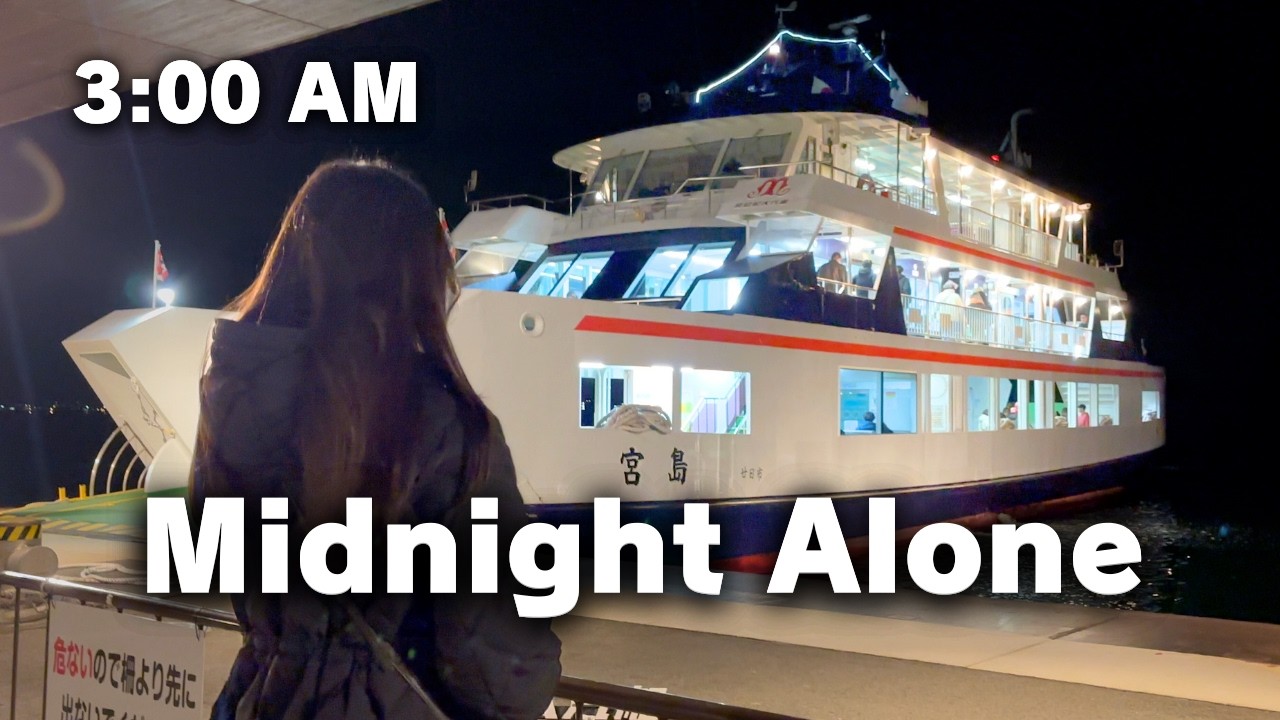 How Japanese Woman Spending Midnight Alone | Taking a Ferry to a Sacred Island