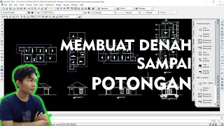 AutoCAD Tutorial - Menggambar Denah Sampai Dengan Potongan | Belajar 2 Jam Bisa Buat Rumah